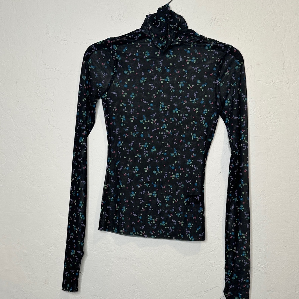 AFRM Black Floral Long Sleeve Top